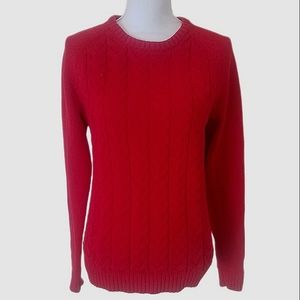 Lands End Drifter Cotton Sweater Red Size Medium